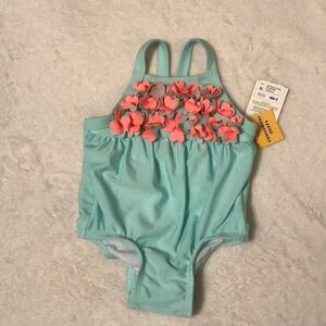 NWT Cat & Jack Rosette Trimmed Swimsuit - 3-6 Mths